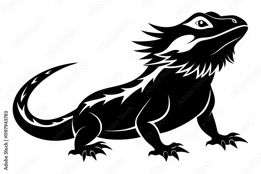 Fototapeta premium bearded dragon silhouetted 
