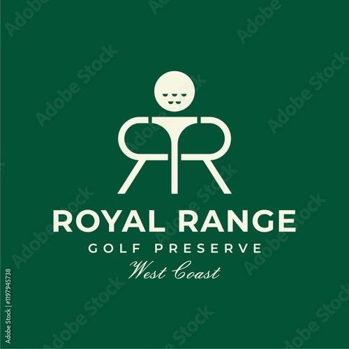 Monogram Initial Letter R Golf Ball Logo Design with Classic Vibes