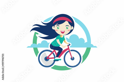 bike with man vector illustration