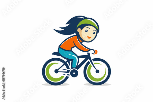 bike with man vector illustration