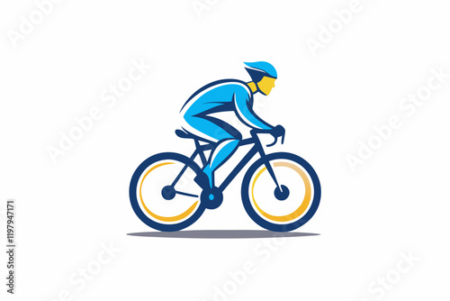 bike with man vector illustration