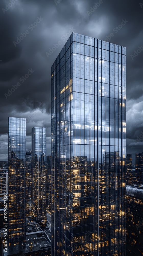 Fototapeta premium City Skyline with Skyscrapers 