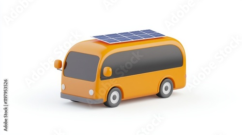 A bright yellow bus with solar panels on the roof, showcasing a modern approach to eco-friendly transportation.