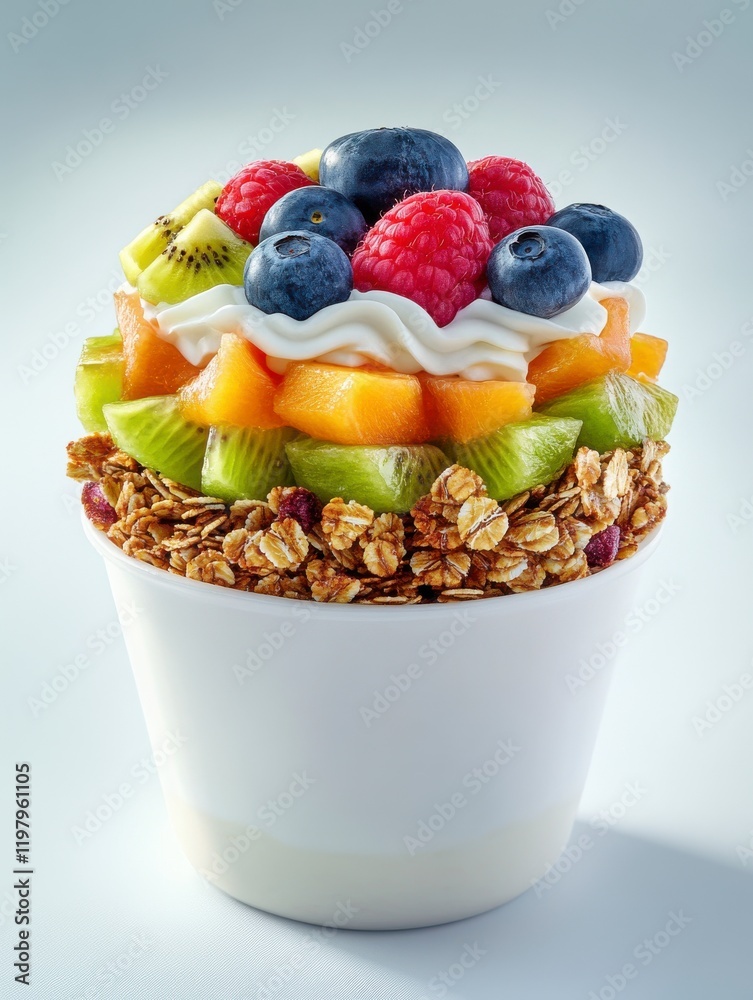 A Vibrant Yogurt Parfait with Fresh Fruits and Granola: A Healthy and Delicious Breakfast A Vibrant Yogurt Parfait with Fresh Fruits and Granola: A Healthy and Delicious Breakfast