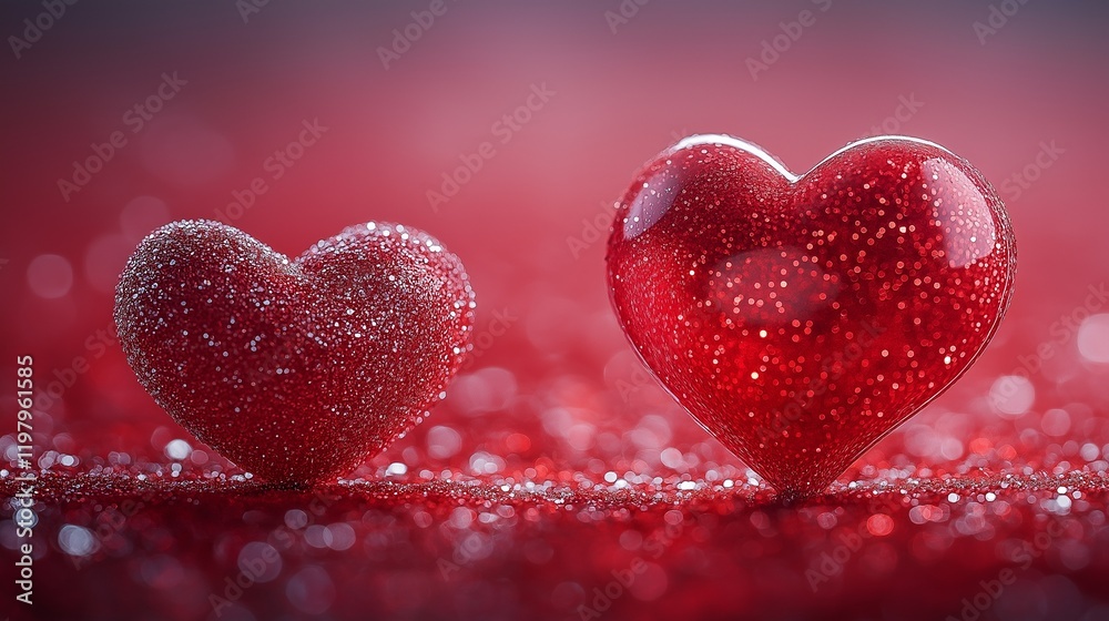 Obraz premium Romantic Valentines card with large red heart.
