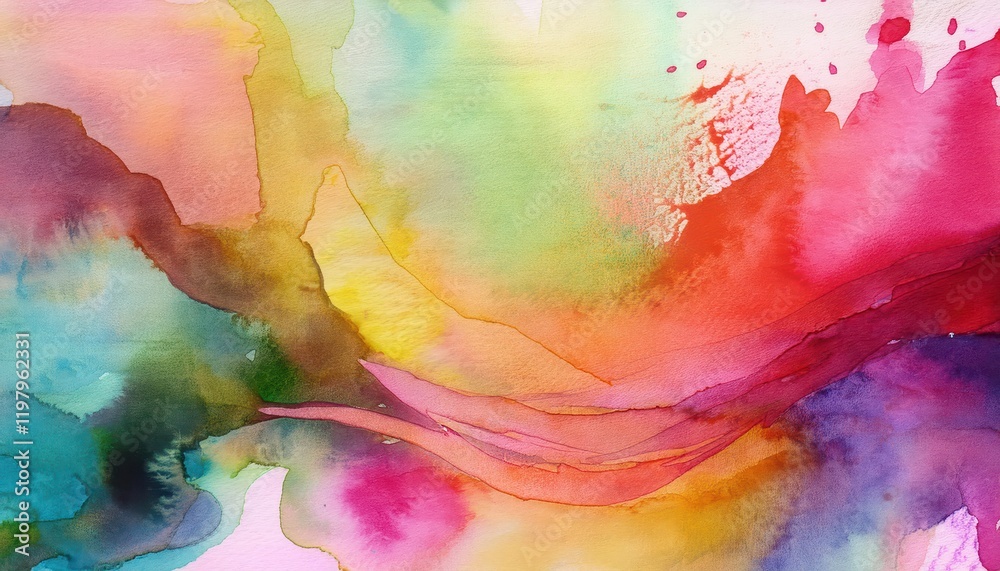 Vibrant Watercolor Abstract Art Hand Painted Abstract Scene with Intense Colors and Textures, Exuding a Dreamlike Mood on at Vibrant Watercolor Abstract Art Hand Painted Abstract Scene with Intense Colors and Textures, Exuding a Dreamlike Mood on at