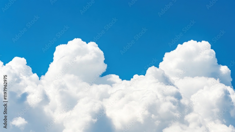Fluffy clouds float peacefully in a clear blue sky on a sunny day Fluffy clouds float peacefully in a clear blue sky on a sunny day