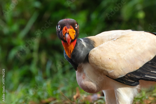 King vulture (Sarcoramphus papa) is a large bird found in Central and South America. It is a member of the New World vulture family Cathartidae.  photo