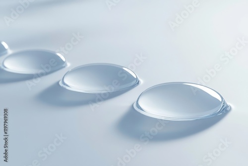 Clean and simple dissolvable tablets on a light background, suited for health and wellness themes photo