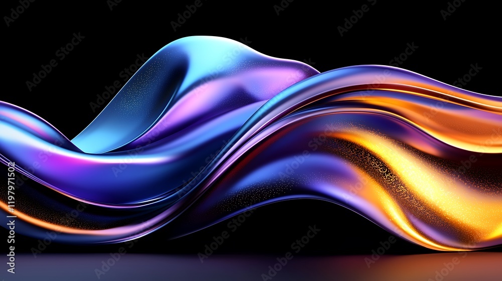 Abstract Blue and Gold Wave Background Abstract Blue and Gold Wave Background