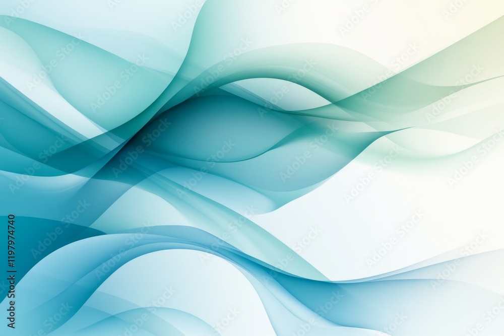 A flat design of overlapping wave patterns, with varying shades of blue and green blending seamlessly into one another A flat design of overlapping wave patterns, with varying shades of blue and green blending seamlessly into one another