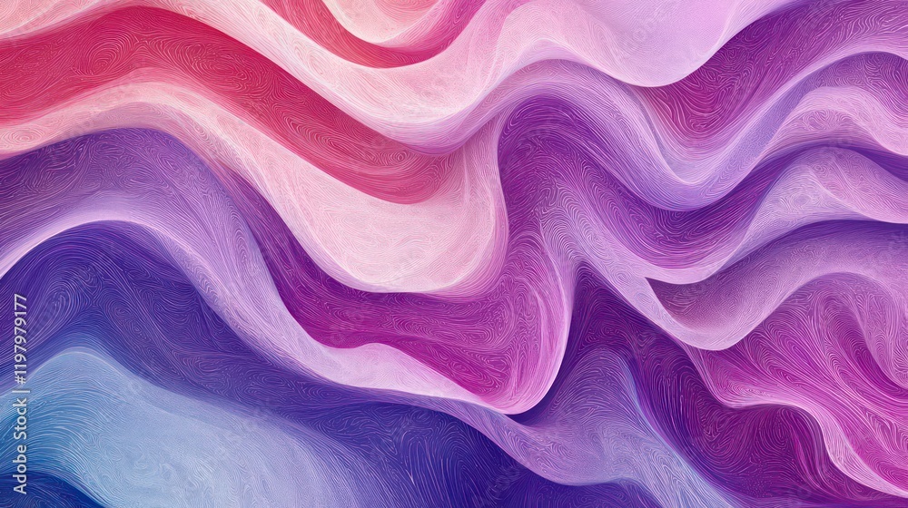Obraz premium Abstract wavy background with pink, purple, and blue gradient colors.