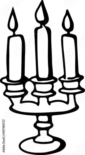 A simple doodle icon for a candle stand