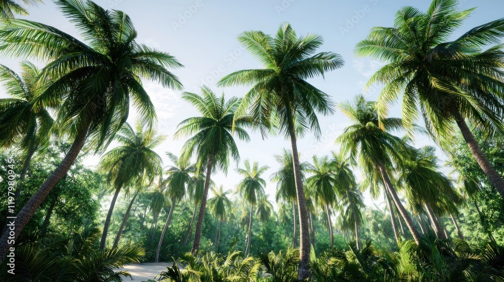 Tropical Palm Grove Sunrise Beach Vacation Tropical Palm Grove Sunrise Beach Vacation