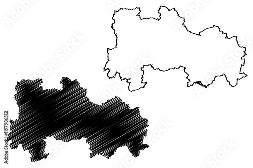 Havelland district (Federal Republic of Germany, rural district, State of Brandenburg) map vector illustration, scribble sketch Havelland map