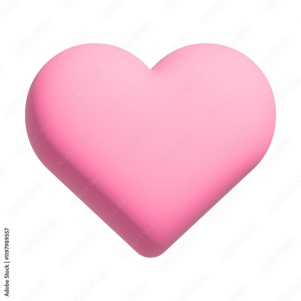 Pink heart. 3d render icon isolated on transparent background. cutout Pink heart. 3d render icon isolated on transparent background. cutout