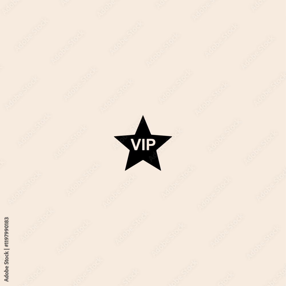 VIP Star icon flat vector design. VIP Star icon flat vector design.
