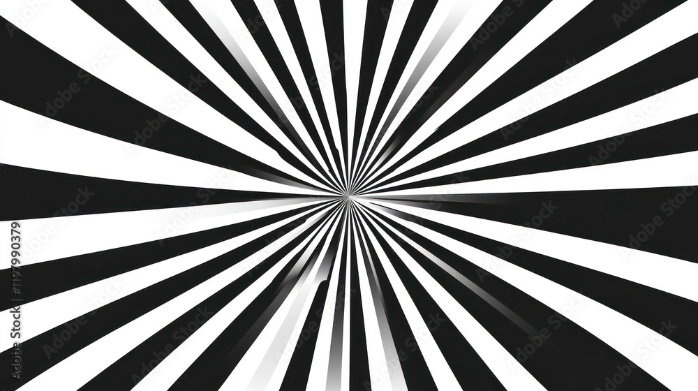 Abstract black and white radiating lines converging to a central point, creating a hypnotic effect. Abstract black and white radiating lines converging to a central point, creating a hypnotic effect.