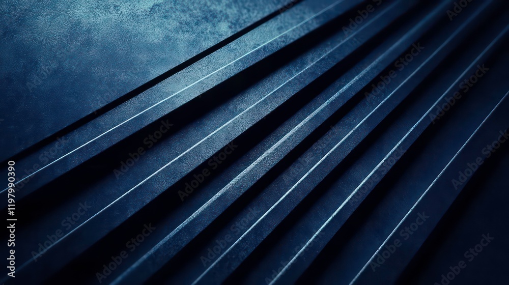 Obraz premium Abstract dark blue metallic diagonal lines background texture.