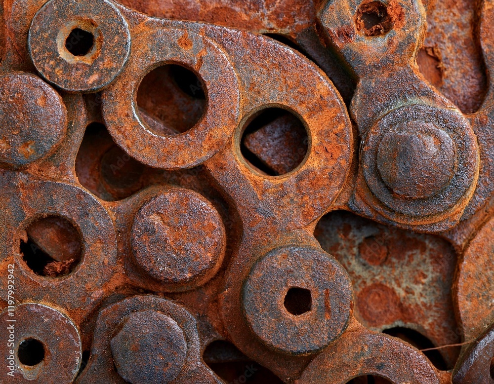 Abstract Textures of Rusty Industrial Tools Telling Time's Tale Abstract Textures of Rusty Industrial Tools Telling Time's Tale