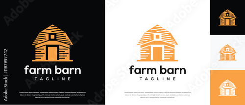 Farm barn logo design. Farm barn logo template. Farming and ranch logo symbol icon