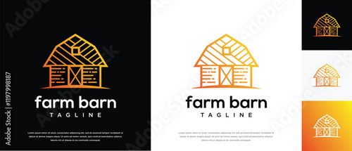 Farm barn logo design. Farm barn logo template. Farming and ranch logo symbol icon