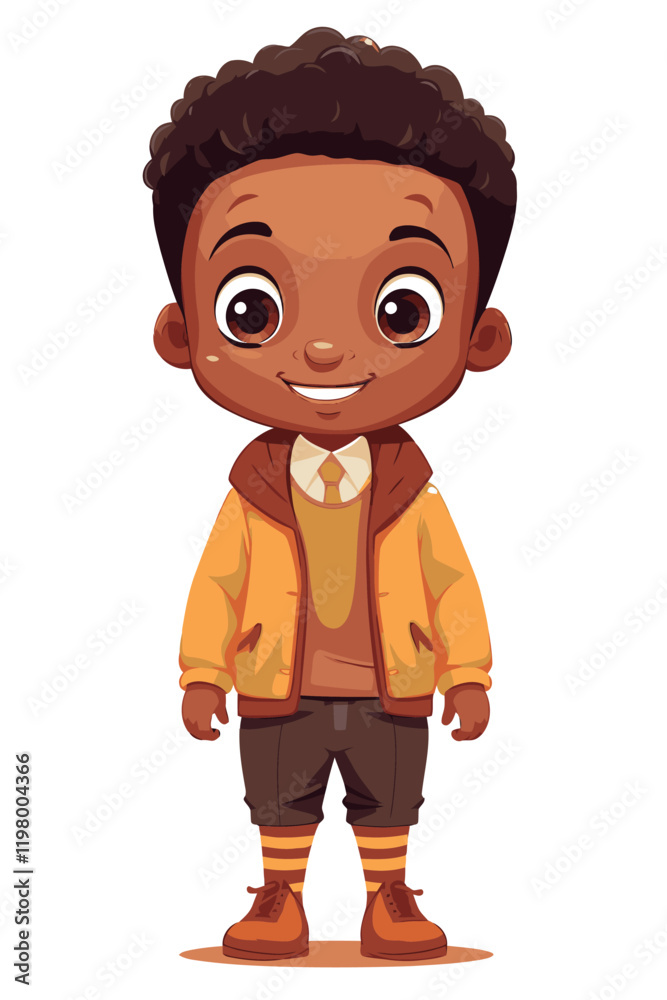Obraz premium Vector cute cartoon kid