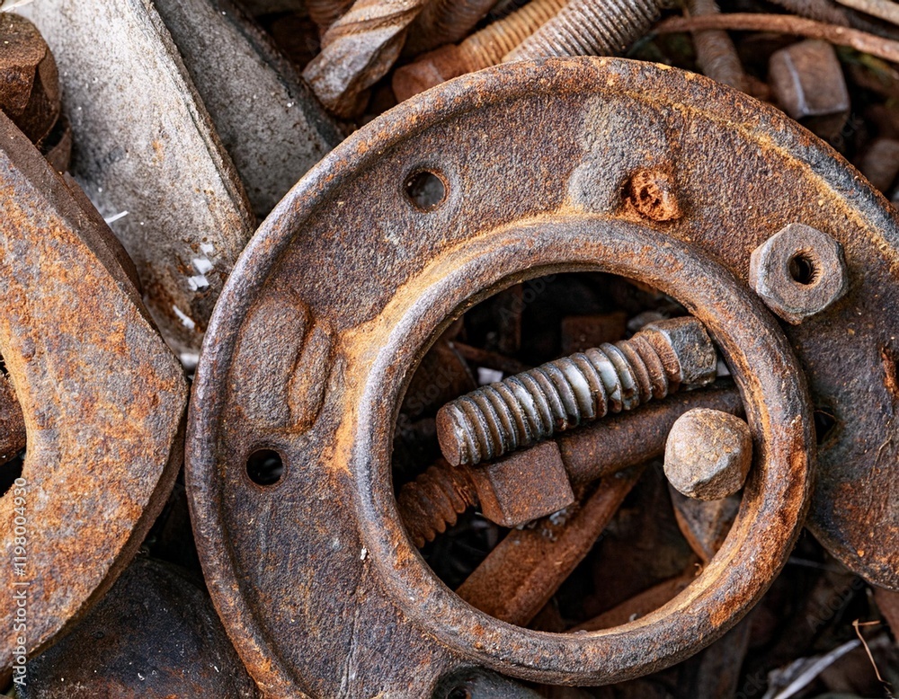 Abstract Textures of Rusty Industrial Tools Telling Time's Tale Abstract Textures of Rusty Industrial Tools Telling Time's Tale