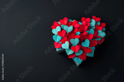 Valentines Day Love Hearts Romantic Promotion Ad Sale Holiday Event Copy Space Art Card