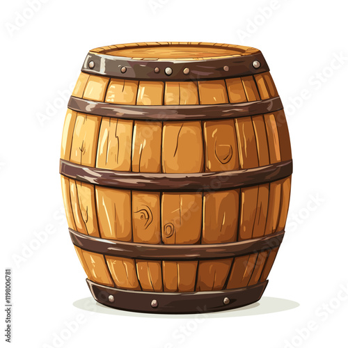 A wooden barrel vector clipart illustration isolated on a white background