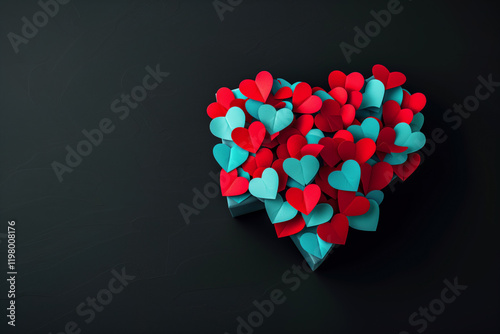 Valentines Day Love Hearts Romantic Promotion Ad Sale Holiday Event Copy Space Art Card