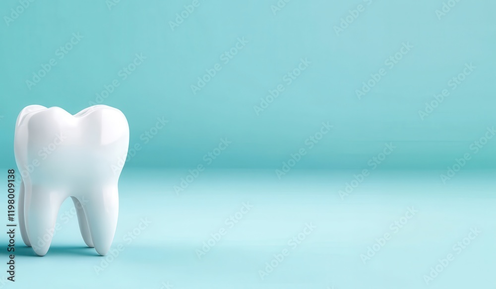 Tooth model on a calm blue background for dental education and promotion Tooth model on a calm blue background for dental education and promotion