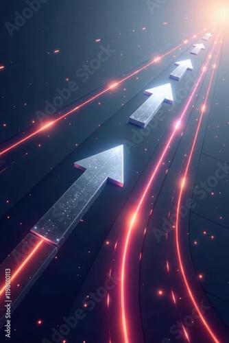 Silver vector arrows  pointing directions  futuristic design   minimalist  speed