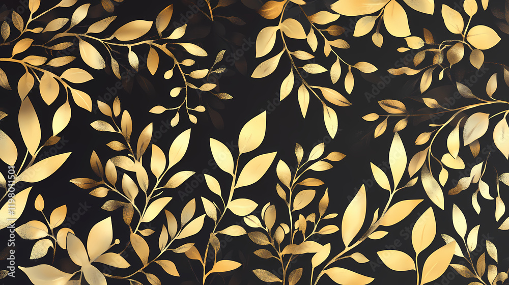 Gold foil pattern. Frostthorn. Illustration Gold foil pattern. Frostthorn. Illustration