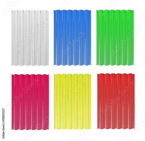 Galvanized iron for fences, walls, roofs. House remodel corrugated metal roof siding, profiled sheeting. Vector