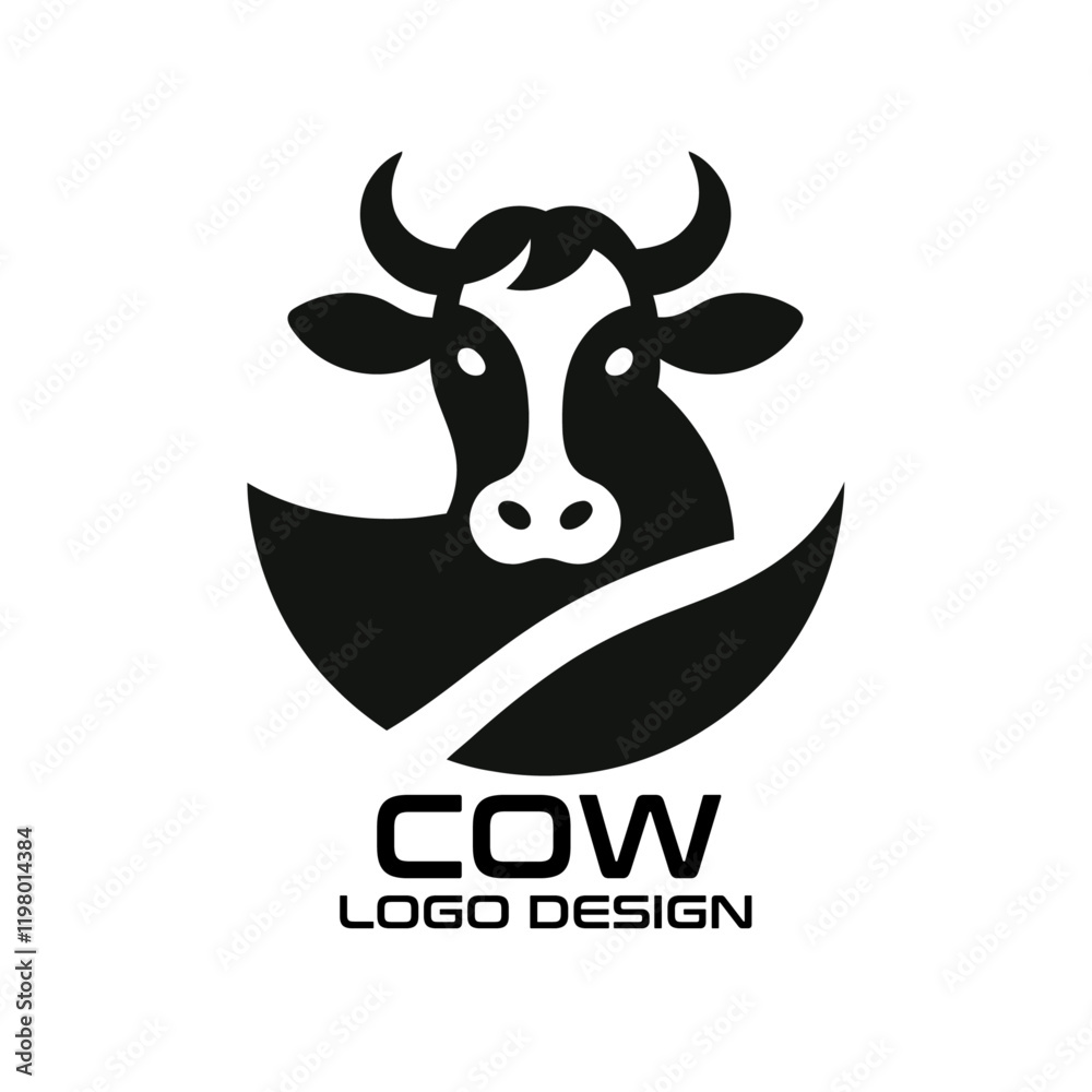 Cow Vector Logo Design Cow Vector Logo Design