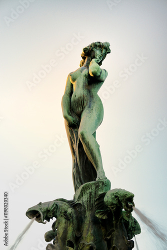 Helsinki, Finland. Bronze statue known as Havis Amanda or The Mermaid by sculptor Ville Vallgren. Market Square.