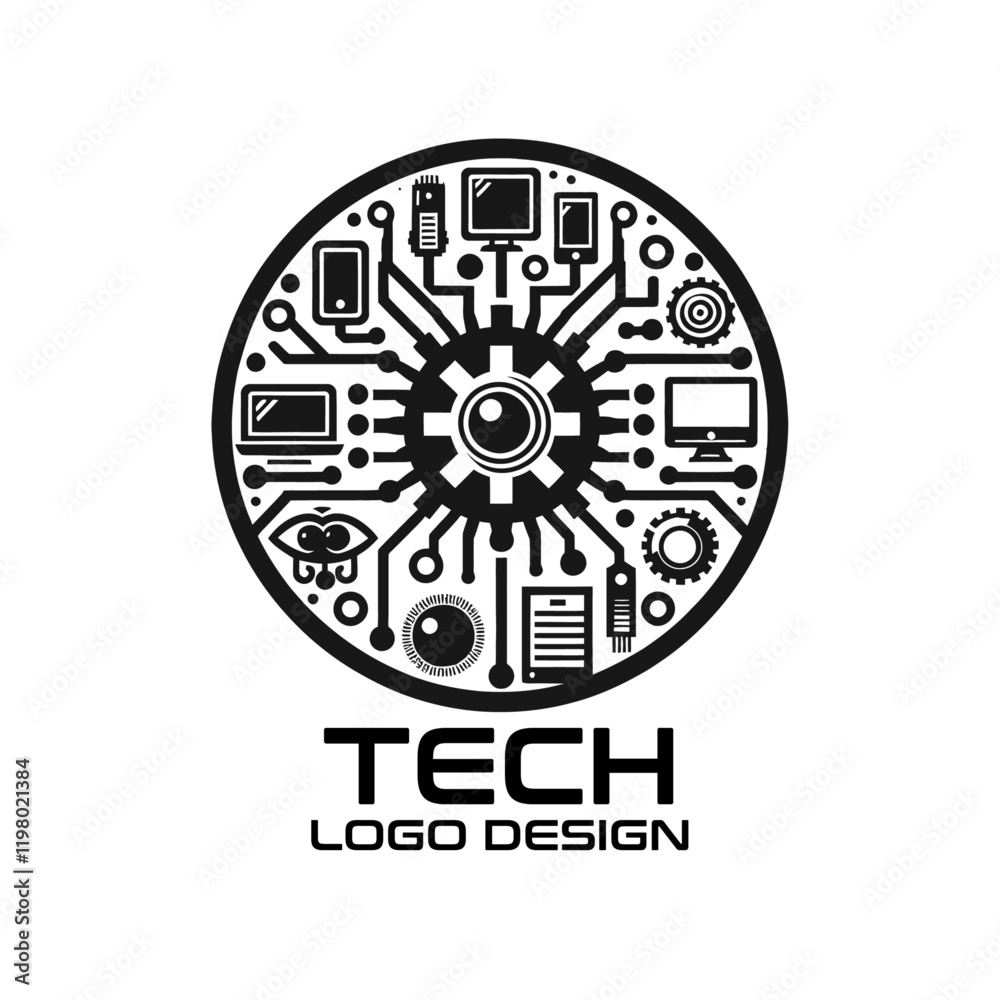 Obraz premium Tech Vector Logo Design