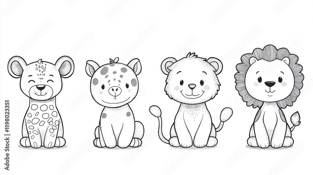Animal and Nature Coloring Pages: Black Outline Designs for Kids and Adults Animal and Nature Coloring Pages: Black Outline Designs for Kids and Adults