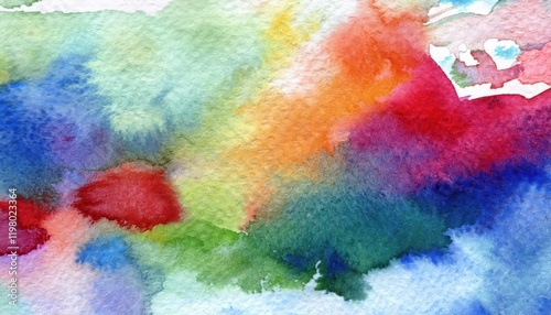 Vibrant Watercolor Abstraction A Whimsical Exploration of Color and Form, Showcasing the Expressive Power of Watercolors. photo