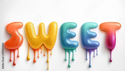 Vibrant Liquid Dripping Colorful Letter Textures