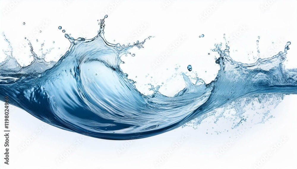 Obraz premium water wave splash isolated on white background