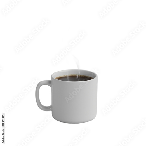 Wallpaper Mural Steaming black coffee in white mug on gray backdrop Torontodigital.ca