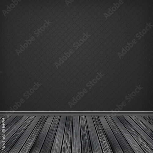 Black dark empty room, interior with wallpaper. High resolution texture background.