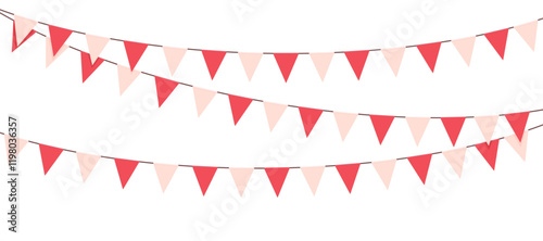 Valentines Day bunting flags with. Vector illustration for valentines day, poster, greeting cards and wedding concept.