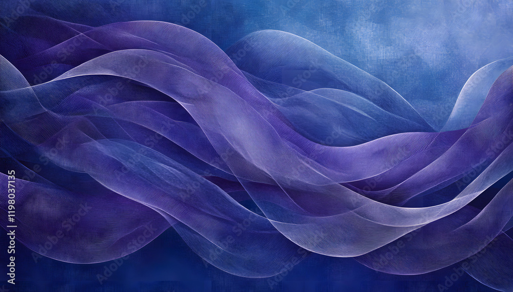 Fototapeta premium Elegant Future Dusk Wave Patterns: A Tranquil Blend of Colorful Textures and Hues for Modern Design Projects