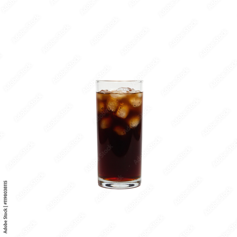 Refreshing cold brew coffee in a tall glass showcasing gradient of dark to light brown tones Refreshing cold brew coffee in a tall glass showcasing gradient of dark to light brown tones