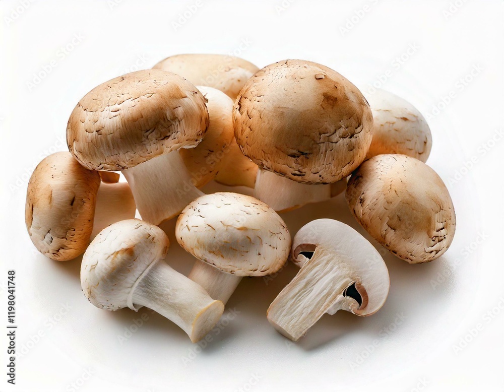 mushrooms on white background 10 mushrooms on white background 10