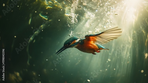 Wallpaper Mural Kingfisher diving into water
 Torontodigital.ca