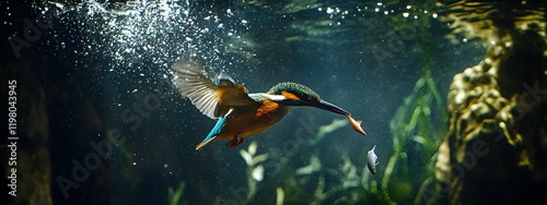 Wallpaper Mural Kingfisher diving into water
 Torontodigital.ca